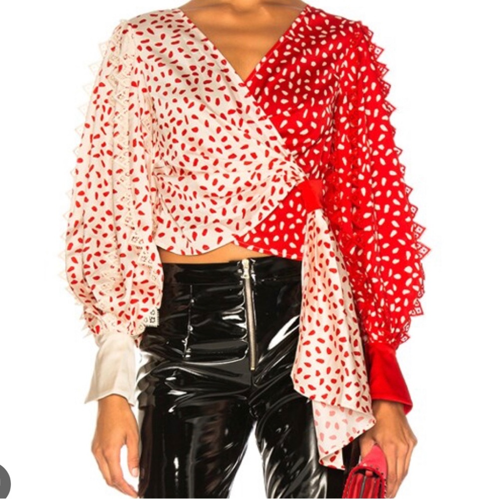 Self-Portrait satin blouse